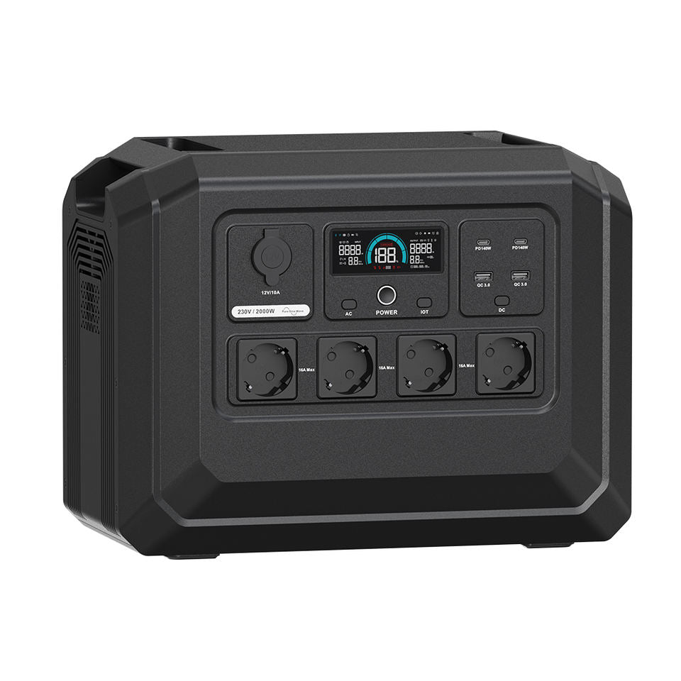 2000W Portable Solar Generator 1024Wh LiFePO4 Battery Portable Power Station With APP, Fast Charging